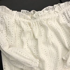 Amour Vert Eyelet Lace White Blouse